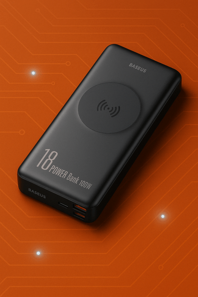 baseus blade powerbank 100w ultradun voor laptop en smartphone